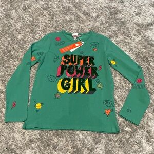 Boboli girls shirt, size 12, green